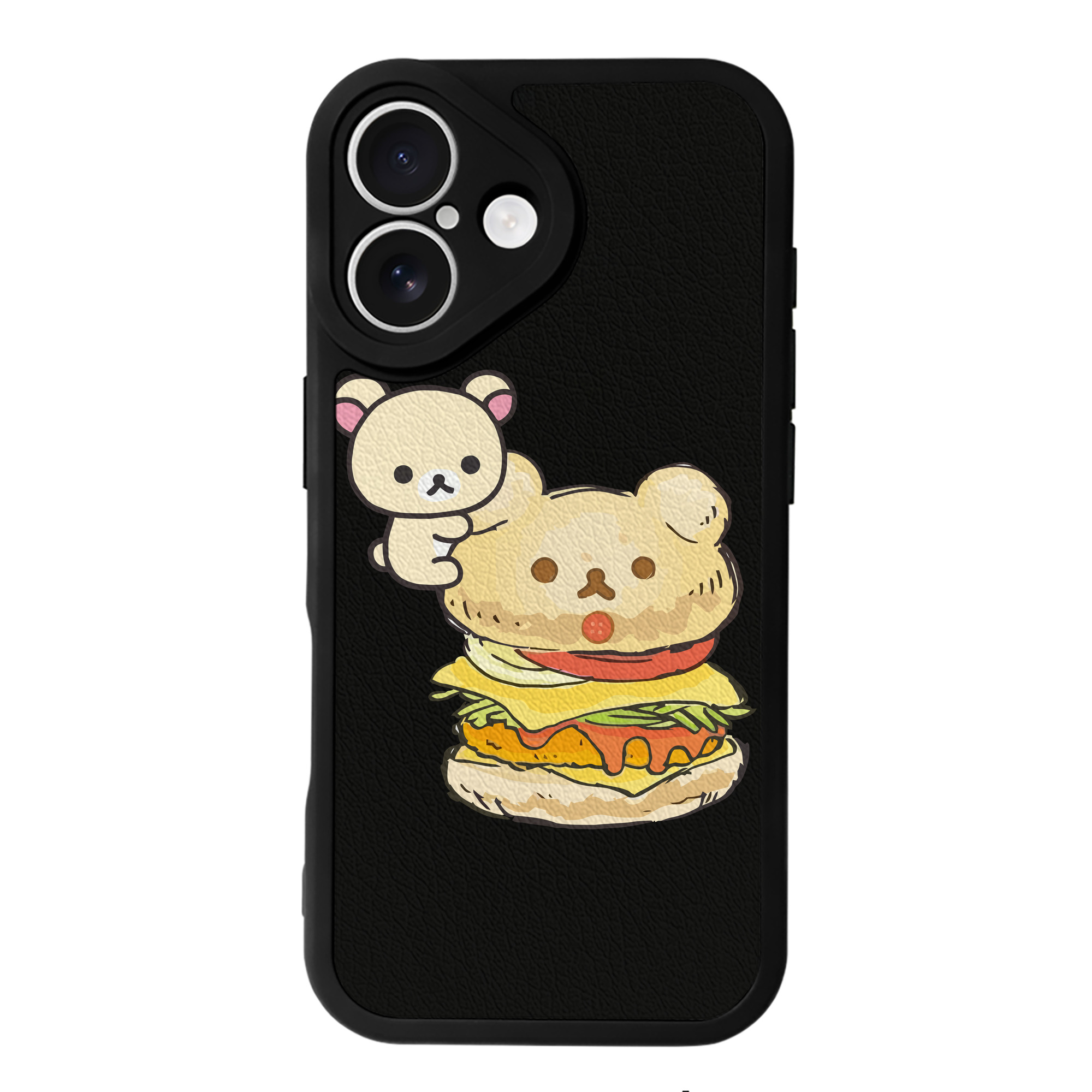 （画像用） リラックマ リラックマ キイロイトリ Rilakkuma Korilakkuma Kiiroitori 【iPhone 16シリーズ対応】シリコンスマホケース（レザー調） 材質：シリコン